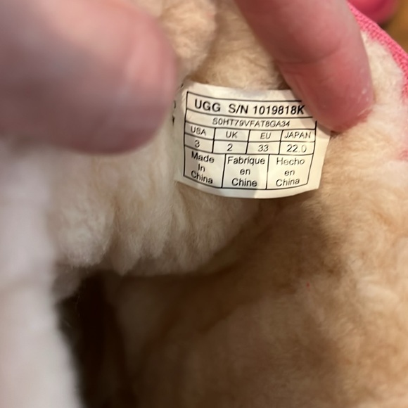 UGG Australia Classic Short II Pink Petal Pull-On Suede Leather Boots Size 3 - Picture 9 of 10